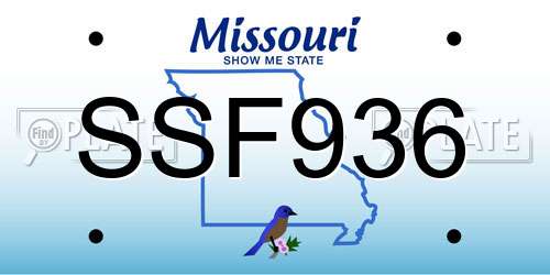 SSF936 Missouri License Plate