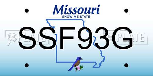 SSF93G Missouri License Plate