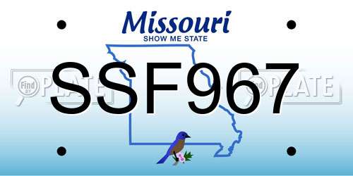 SSF967 Missouri License Plate
