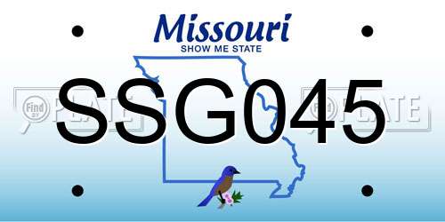 SSG045 Missouri License Plate