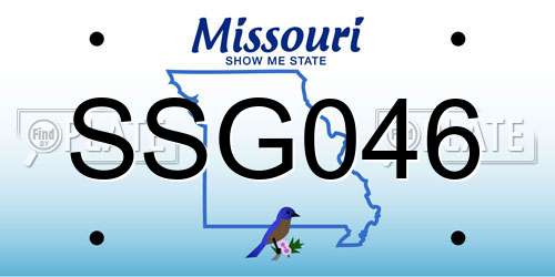 SSG046 Missouri License Plate