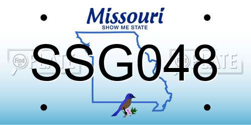 SSG048 Missouri License Plate