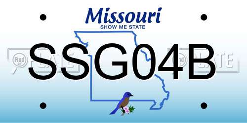 SSG04B Missouri License Plate