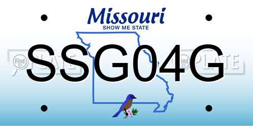SSG04G Missouri License Plate