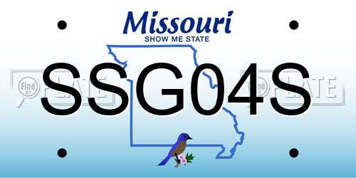 SSG04S Missouri License Plate
