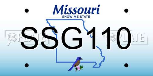 SSG110 Missouri License Plate