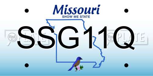 SSG11Q Missouri License Plate