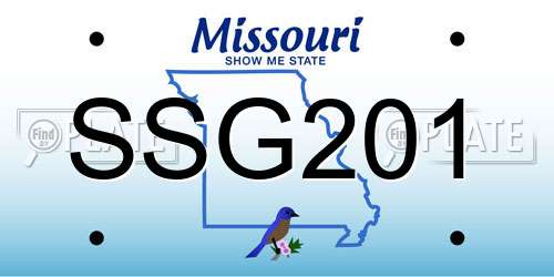 SSG201 Missouri License Plate