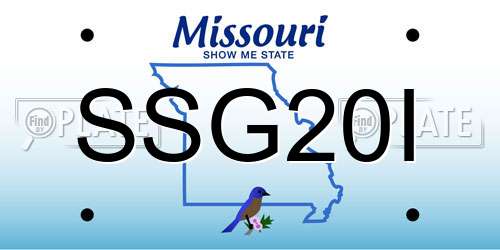 SSG20I Missouri License Plate