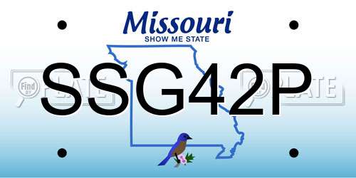 SSG42P Missouri License Plate