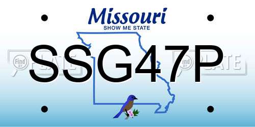 SSG47P Missouri License Plate