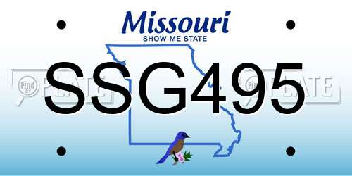 SSG495 Missouri License Plate