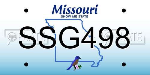 SSG498 Missouri License Plate