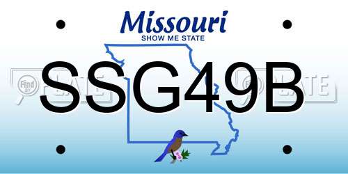 SSG49B Missouri License Plate