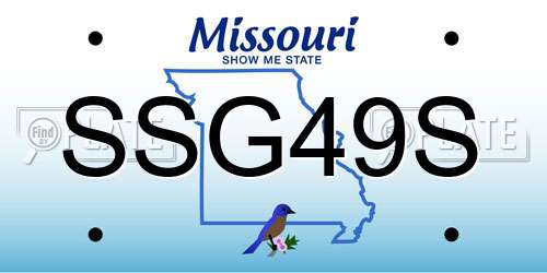 SSG49S Missouri License Plate