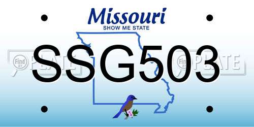 SSG503 Missouri License Plate