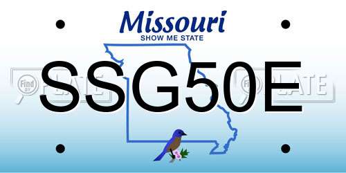 SSG50E Missouri License Plate