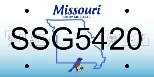 SSG5420 Missouri License Plate