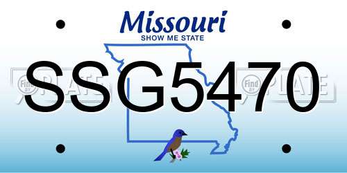 SSG5470 Missouri License Plate