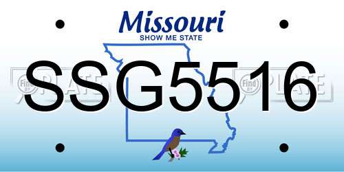 SSG5516 Missouri License Plate