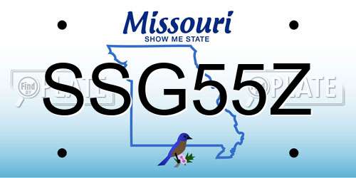 SSG55Z Missouri License Plate