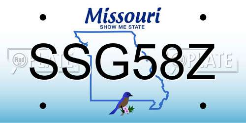 SSG58Z Missouri License Plate