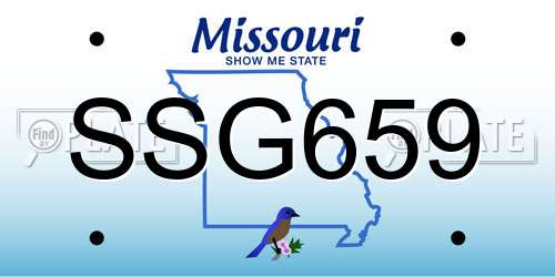 SSG659 Missouri License Plate