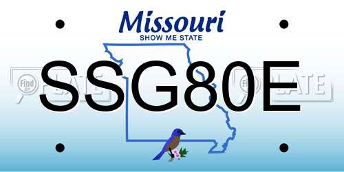 SSG80E Missouri License Plate