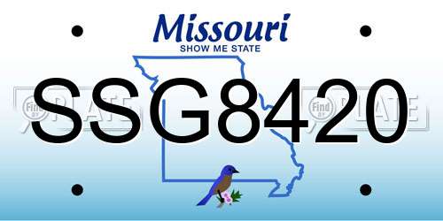 SSG8420 Missouri License Plate
