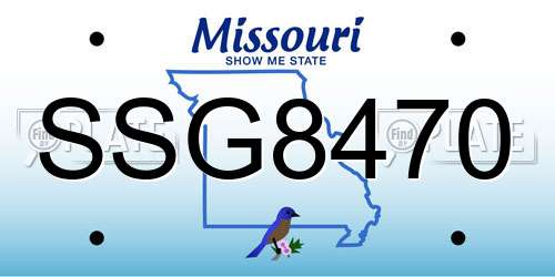 SSG8470 Missouri License Plate