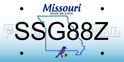 SSG88Z Missouri License Plate