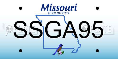 SSGA95 Missouri License Plate