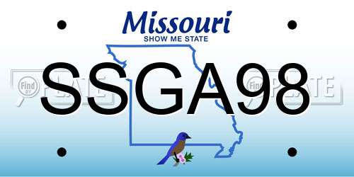 SSGA98 Missouri License Plate