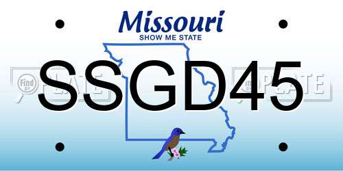 SSGD45 Missouri License Plate