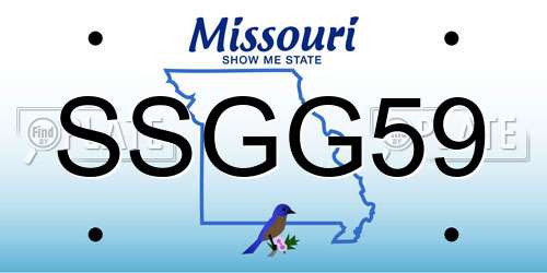 SSGG59 Missouri License Plate