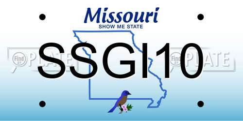 SSGI10 Missouri License Plate