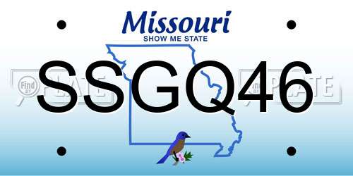 SSGQ46 Missouri License Plate
