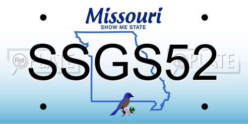 SSGS52 Missouri License Plate
