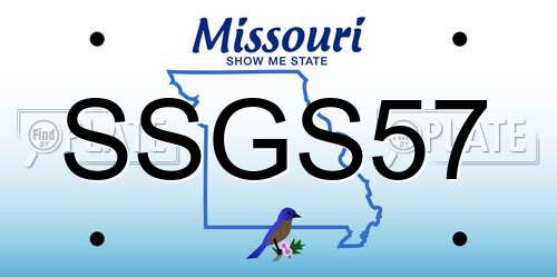 SSGS57 Missouri License Plate