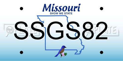 SSGS82 Missouri License Plate