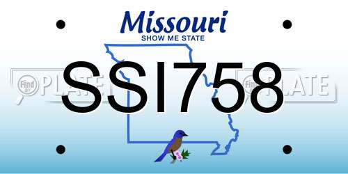 SSI758 Missouri License Plate