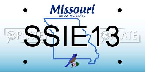 SSIE13 Missouri License Plate