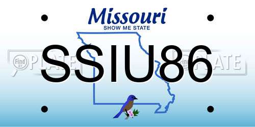 SSIU86 Missouri License Plate