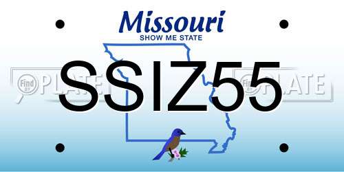 SSIZ55 Missouri License Plate