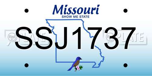 SSJ1737 Missouri License Plate