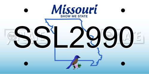 SSL2990 Missouri License Plate