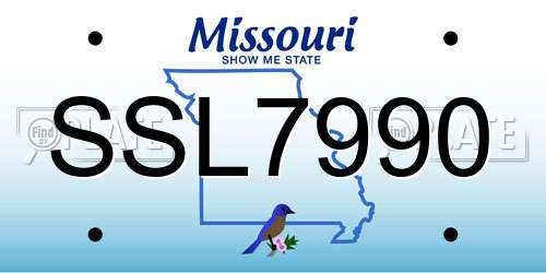 SSL7990 Missouri License Plate