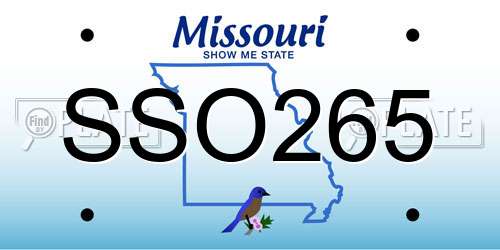 SSO265 Missouri License Plate