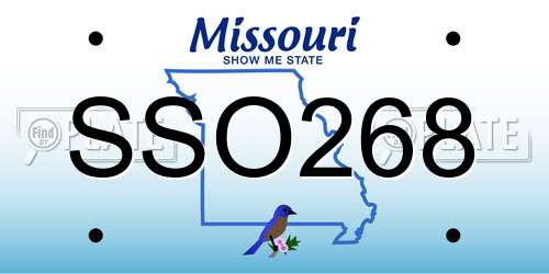 SSO268 Missouri License Plate