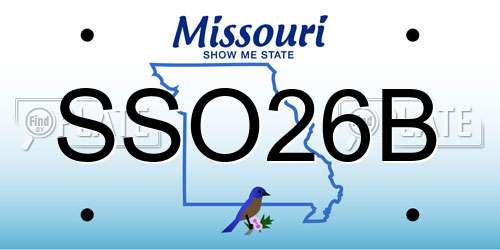 SSO26B Missouri License Plate